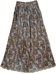 Off White Grey Shimmer Womens Long Skirt