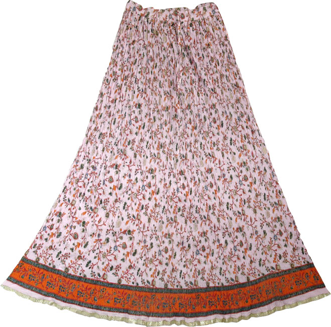 Pink Bohemian Women`s Long Skirt