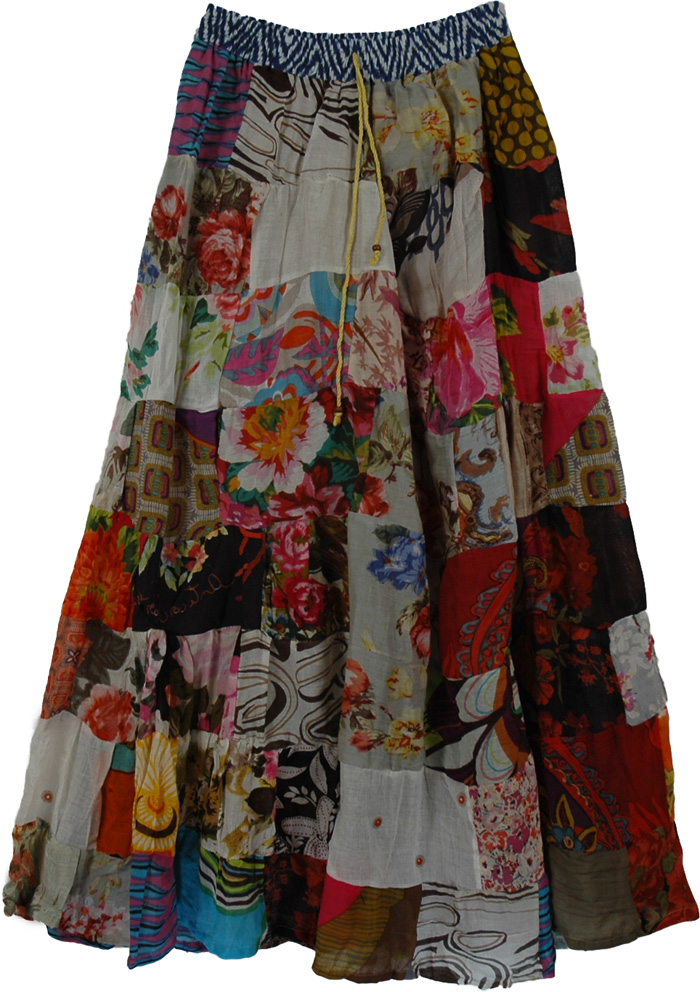 Ruby Patchwork Cotton Summer Skirt