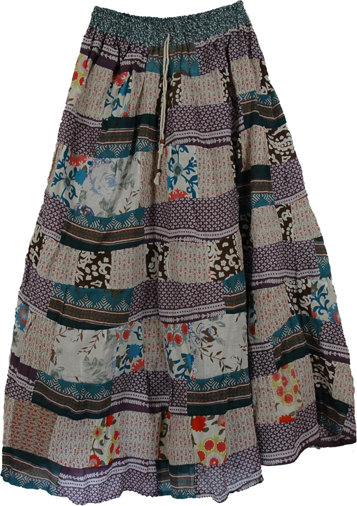 Amethyst Patchwork Womens Summer Skirt