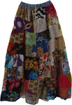 Bloodstone Patchwork Floral Summer Skirt