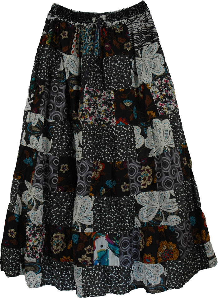 Onyx Blackish Boho Skirt