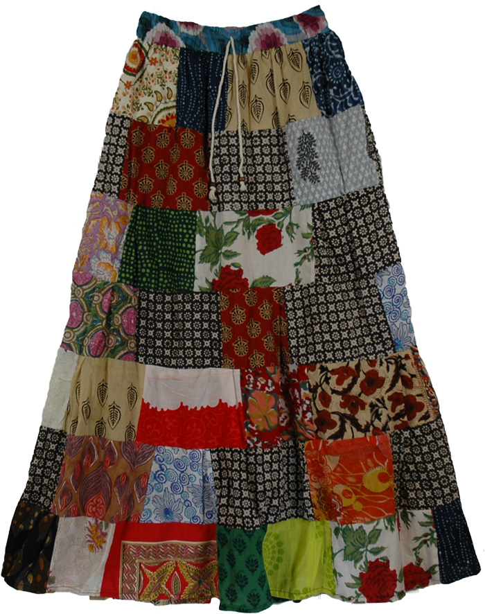 Quartz Colorful Summer Long Skirt | patchwork