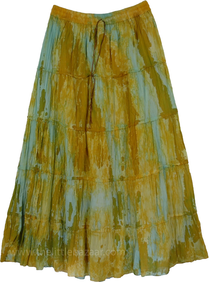 Ancient Rocks Tie Dye Marble Cotton Summer Skirt