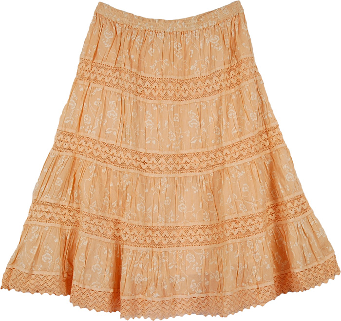 Orange Cream Boho Trendy Skirt