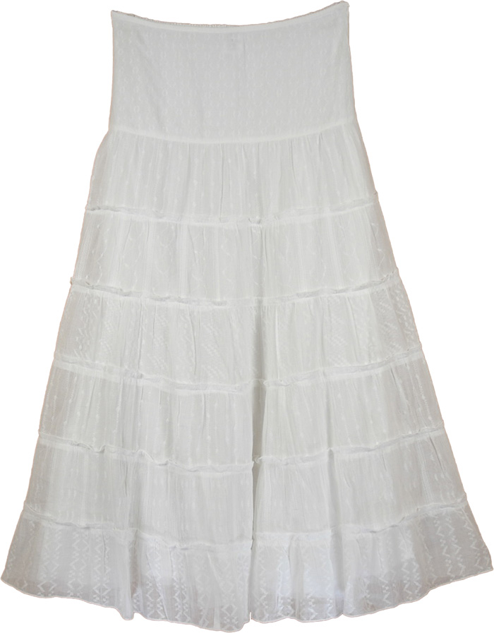 Classy White Cotton Trendy Skirt