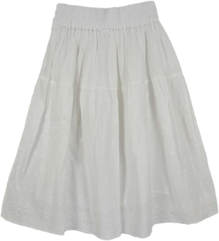 Snow Eyelet White Skirt