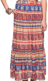 Paisley Print Light Maxi Skirt