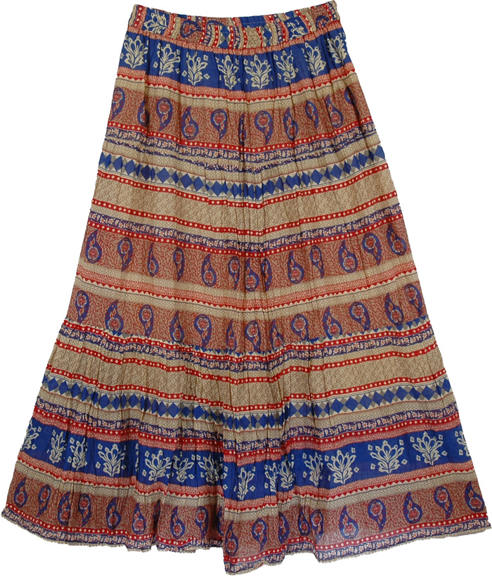 Paisley Print Light Maxi Skirt