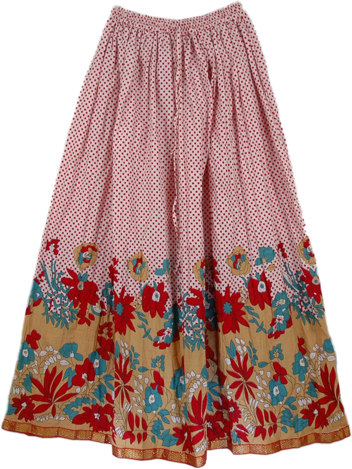 Cherry Polka Summer Long Skirt