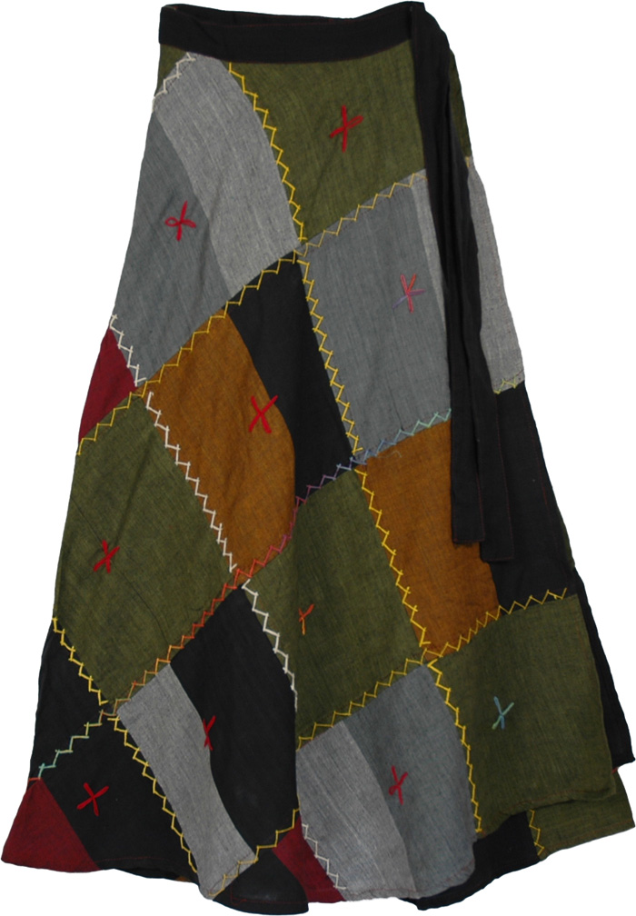 Yurok Colors Patchwork Skirt