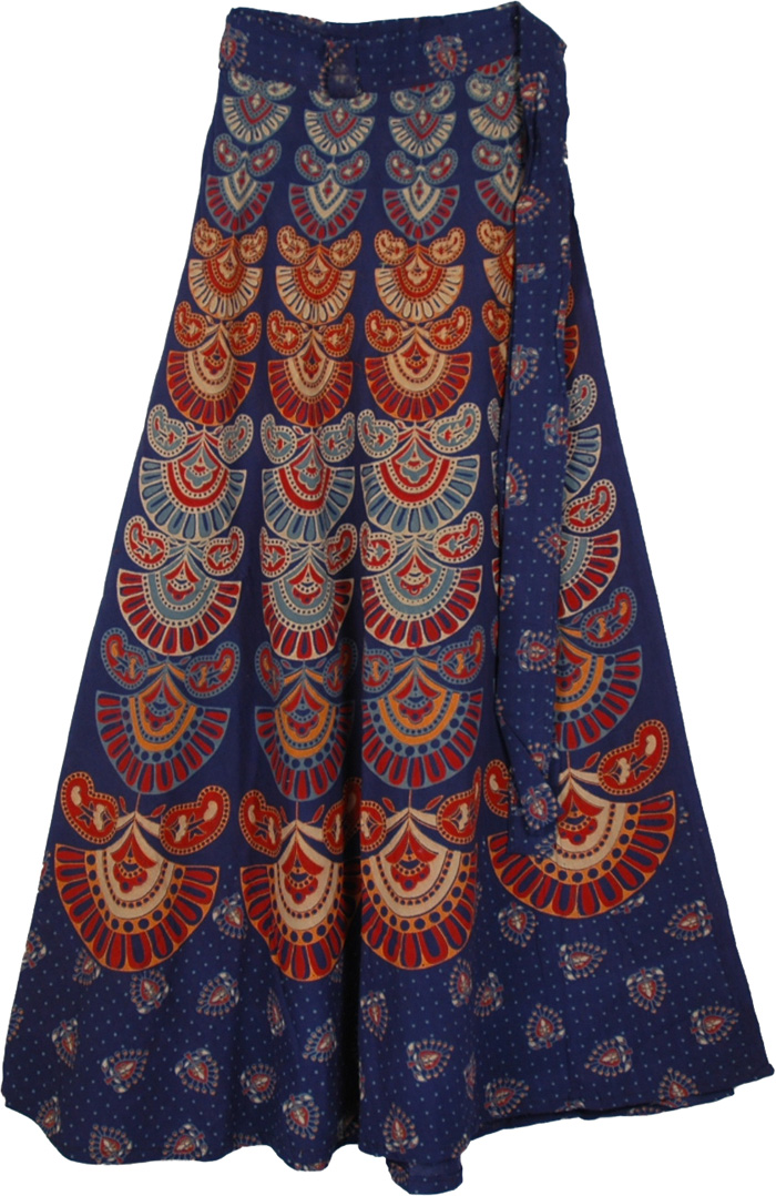 Mexico Boho Blue Wrap Skirt | Wrap-Around-Skirt