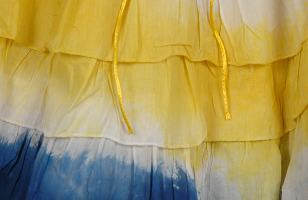 Oceans Yellow Blue Tie Dye Layered Skirt