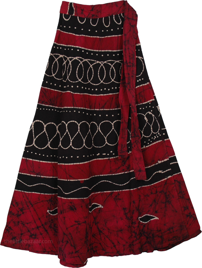 Java Tan Batik Dye Wrap Long Skirt