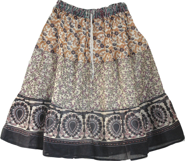 Printed Cotton Summer Short Skirt 