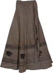 Brush Streaks Long Summer Skirt