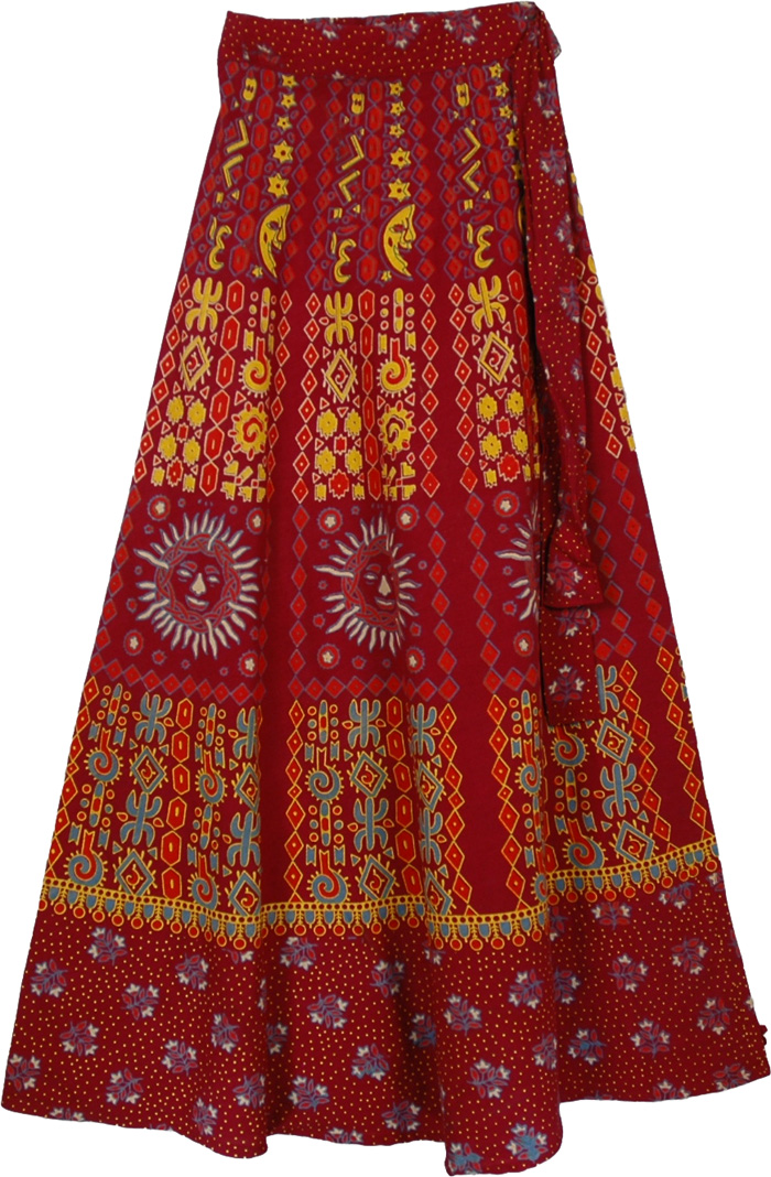 Yellow Monarch Ethnic Wrap Skirt