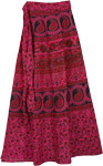 Maroon Flush Long Wrap Skirt