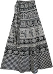 Black White Mughal Long Skirt