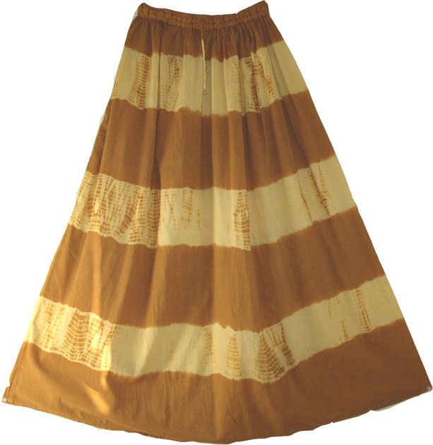 BohoTie Dye Skirt Brown