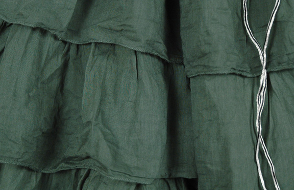 Long Green Layered Skirt