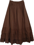 Chocolate Boho Tiered Skirt