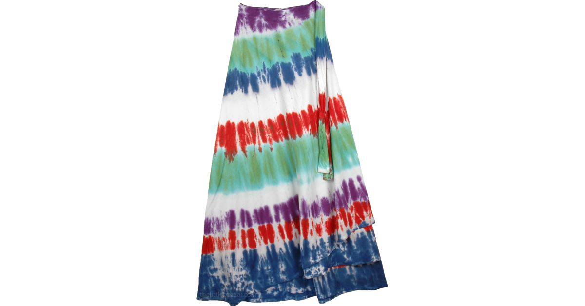 Sale:$18.99 Flush Circles Tie Dye Wrap Long Skirt | Clearance ...