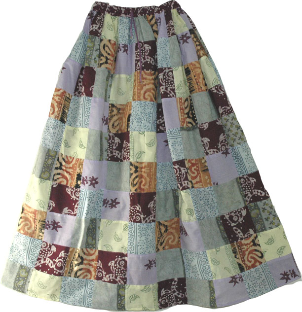 Bohemian Long Skirt Printed Patchwork