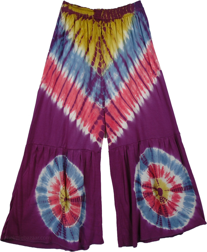 Berry Love Tie Dye Knit Hippie Capri Pants | Purple | Tie-Dye, Junior ...