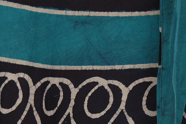 Bunker Blue Earth Batik Wrap Skirt