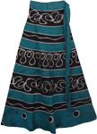 Bunker Blue Earth Batik Wrap Skirt