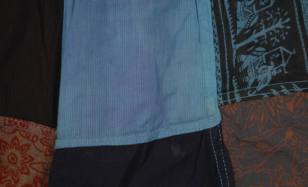 Smalt Blue Patchwork Short Capri Pants