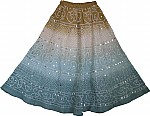 Boho Tie Dye Sequin Long Skirt 