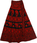 Bright Red Long Tie Around Skirt