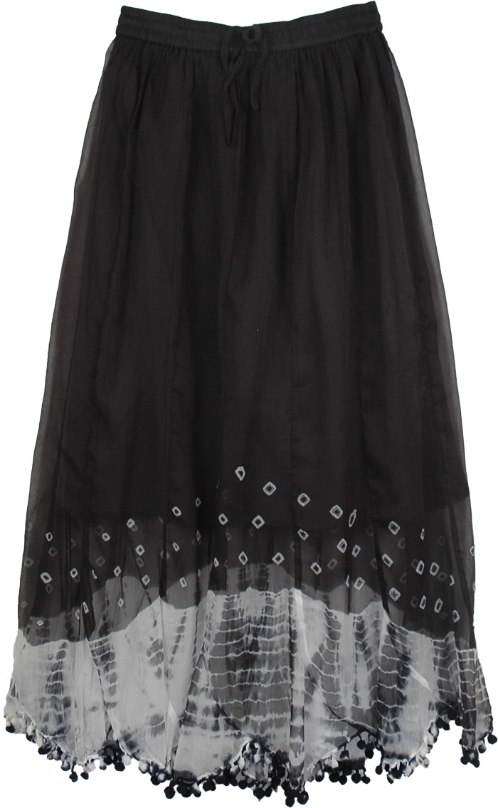 French Fashion Black and White Long Skirt