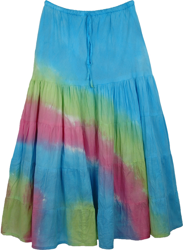 Pink Hippy Tie Dye Long Skirt