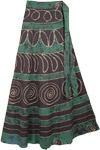 Como Green Wrap Long Skirt