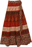 Red Rust Animal Wrap Skirt
