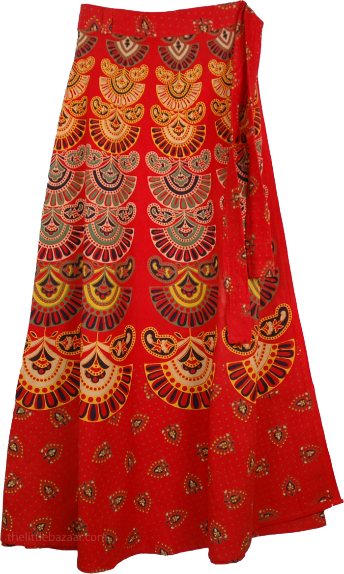 Verdigris Gypsy Ethnic Wrap Skirt