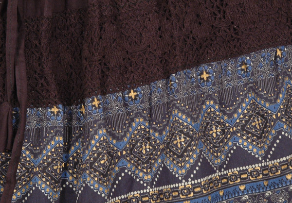 Black Kashmir Print Skirt