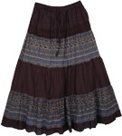 Black Kashmir Print Skirt