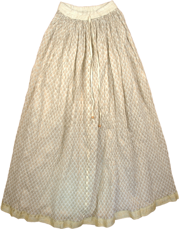 Golden Fern Crinkle Long Skirt