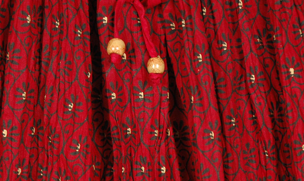 Kabul Red Cotton Print Skirt