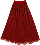 Kabul Red Cotton Print Skirt