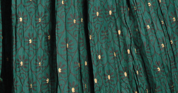 Aqua Deep Cotton Print Skirt