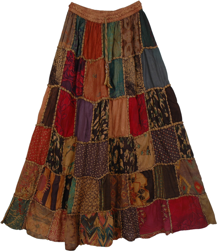 Embroidered Patches Tribal Skirt