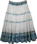 Turquoise and Green Long Skirt  [3255]