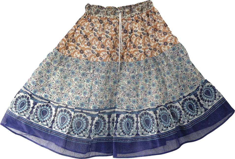 Printed Cotton Summer Short Skirt 