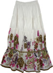 Beads Floral White Skirt