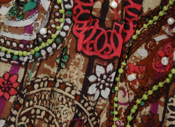 Printed Cotton Mermaid Skirt with Beads